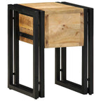 Tavolino Marrone e Nero 30 x 30 x 40 cm Legno di mango massello
