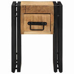 Tavolino Marrone e Nero 30 x 30 x 40 cm Legno di mango massello