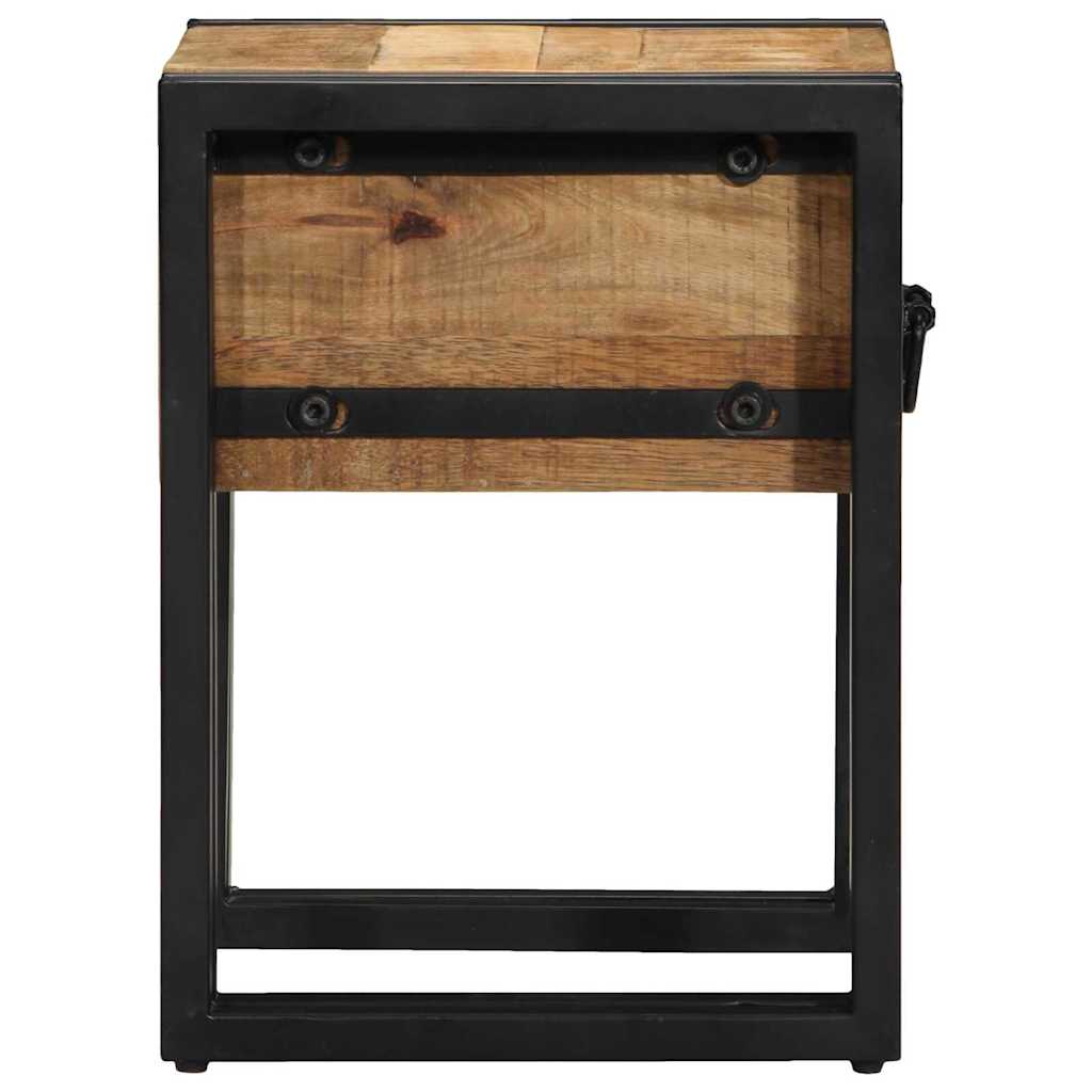 Tavolino Marrone e Nero 30 x 30 x 40 cm Legno di mango massello