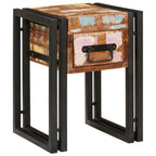 Tavolino con cassetto 30 x 30 x 40 cm Legno Recuperato Massello