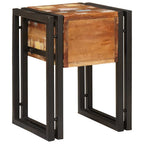 Tavolino con cassetto 30 x 30 x 40 cm Legno Recuperato Massello