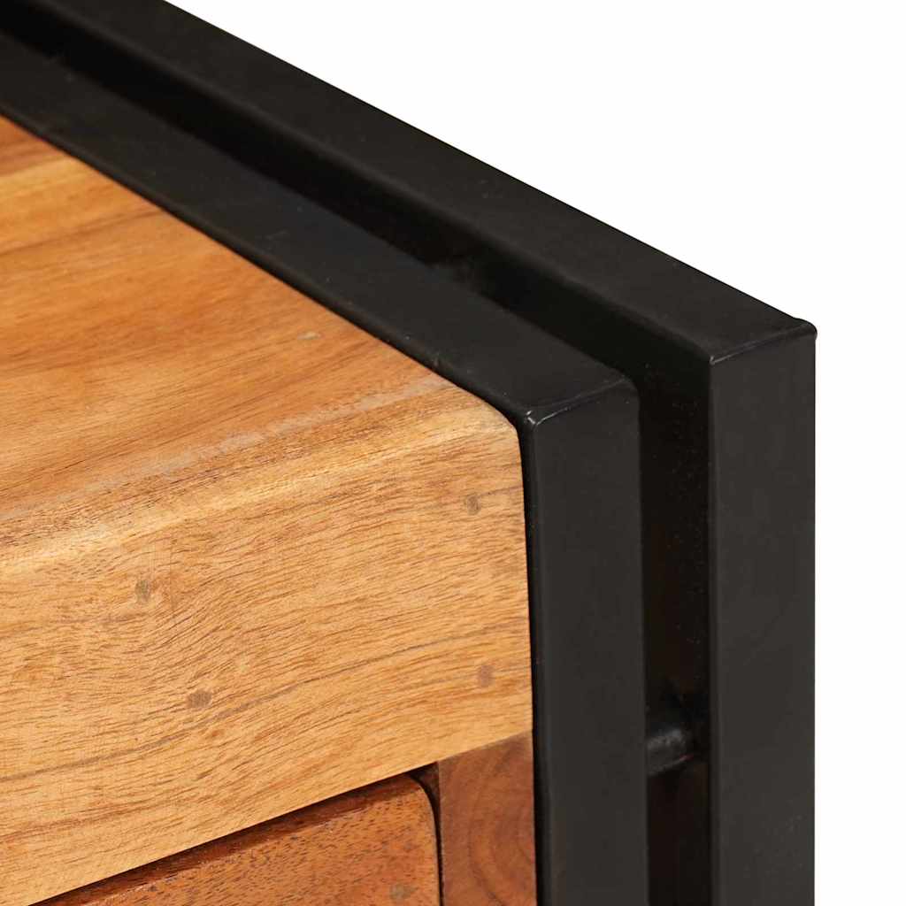 Tavolino con cassetto 30 x 30 x 40 cm Legno di Acacia Massello