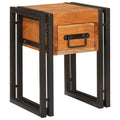 Tavolino con cassetto 30 x 30 x 40 cm Legno di Acacia Massello