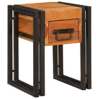 Tavolino con cassetto 30 x 30 x 40 cm Legno di Acacia Massello