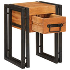 Tavolino con cassetto 30 x 30 x 40 cm Legno di Acacia Massello