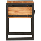 Tavolino con cassetto 30 x 30 x 40 cm Legno di Acacia Massello