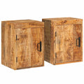 Comodino 2 pcs Marrone 35 x 33 x 48 cm Legno di mango massello