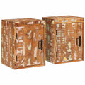 Comodino 2 pcs Marrone Legno massello di recupero