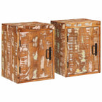 Comodino 2 pcs Marrone Legno massello di recupero