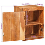 Comodino Marrone 35 x 33 x 48 cm Legno Massello di Acacia