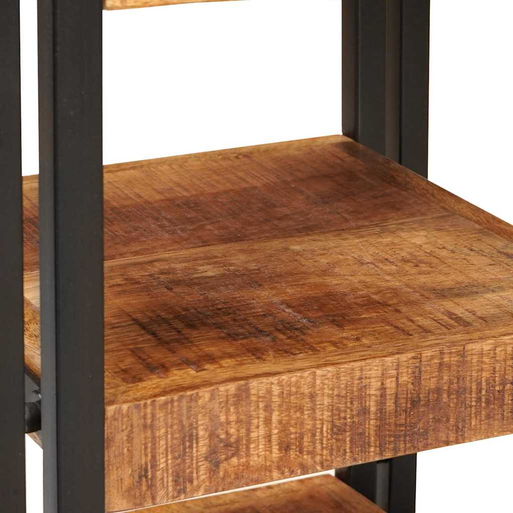 Comodino Marrone e Nero 38 x 33 x 58 cm Legno di mango massello