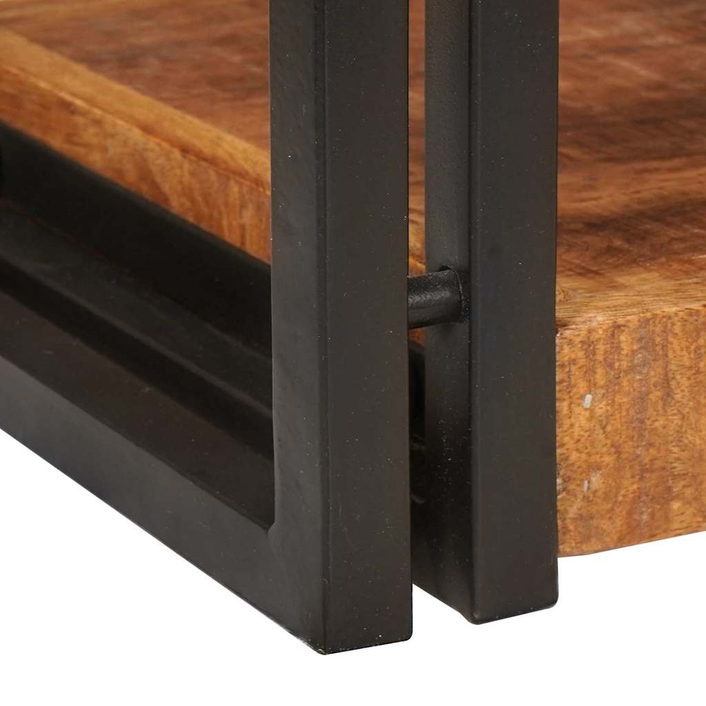 Comodino Marrone e Nero 38 x 33 x 58 cm Legno di mango massello