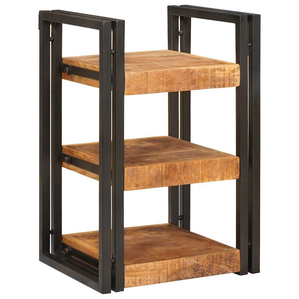 Comodino Marrone e Nero 38 x 33 x 58 cm Legno di mango massello