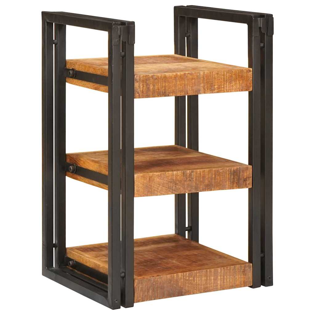 Comodino Marrone e Nero 38 x 33 x 58 cm Legno di mango massello