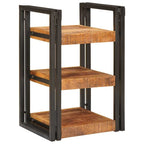 Comodino Marrone e Nero 38 x 33 x 58 cm Legno di mango massello