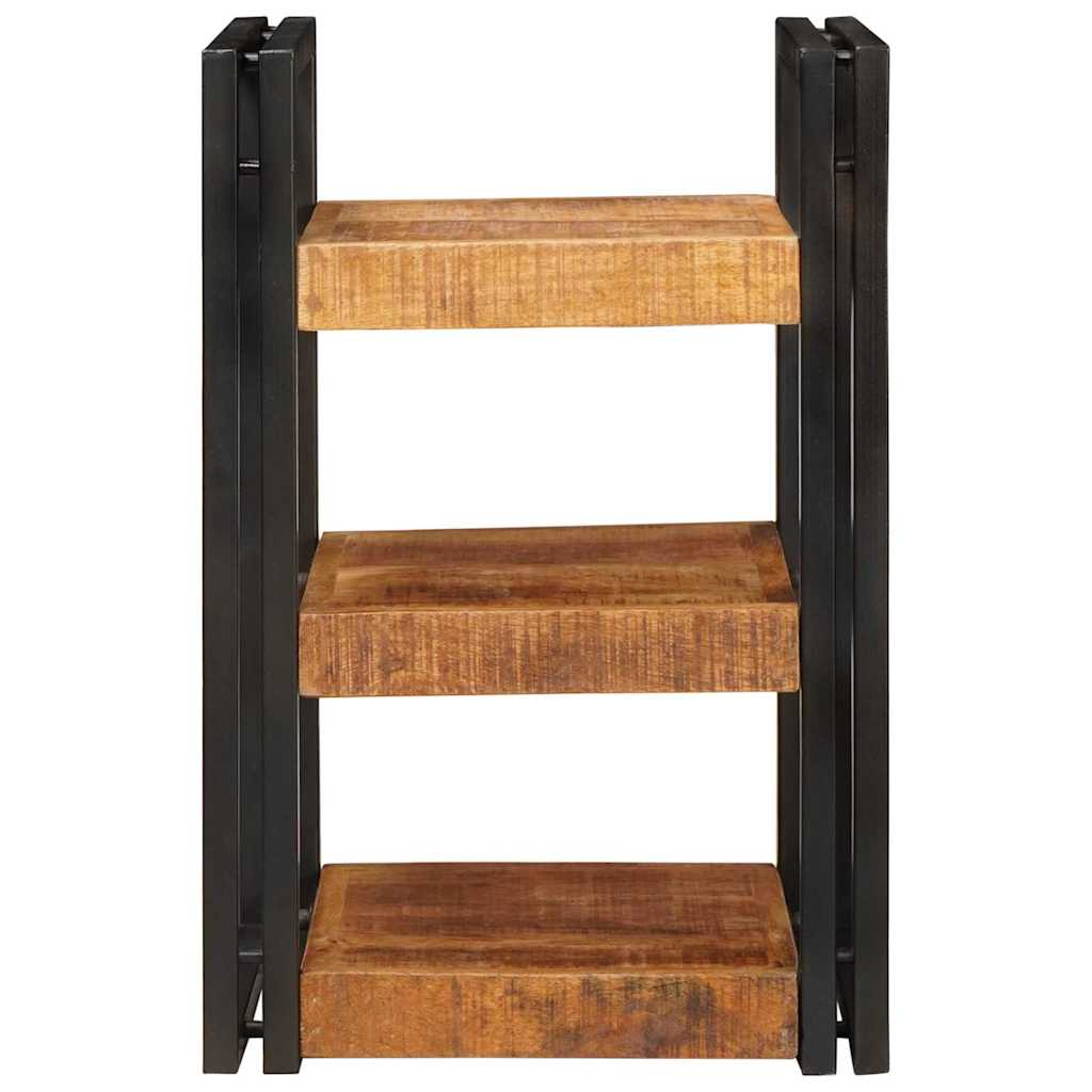Comodino Marrone e Nero 38 x 33 x 58 cm Legno di mango massello