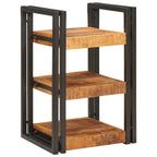 Comodino 2 pcs Marrone e Nero Legno di mango massello