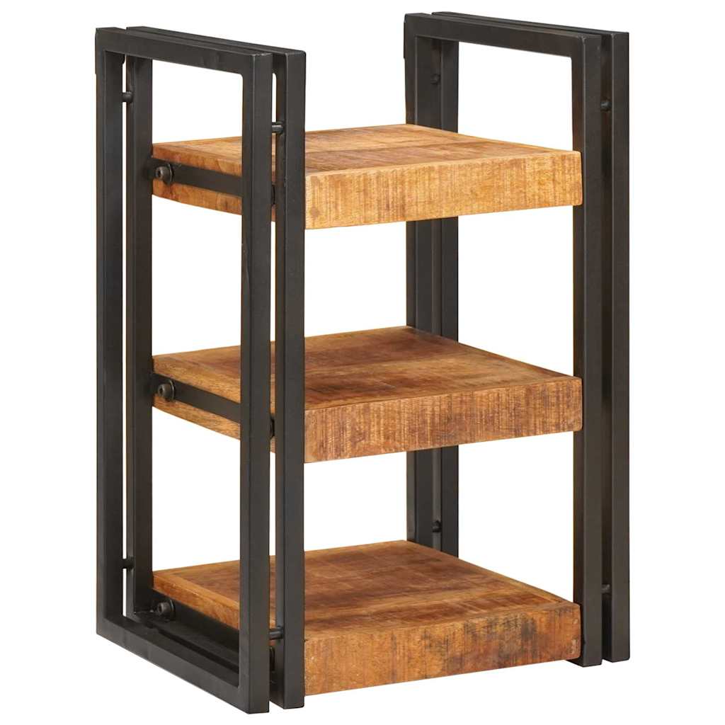 Comodino 2 pcs Marrone e Nero Legno di mango massello
