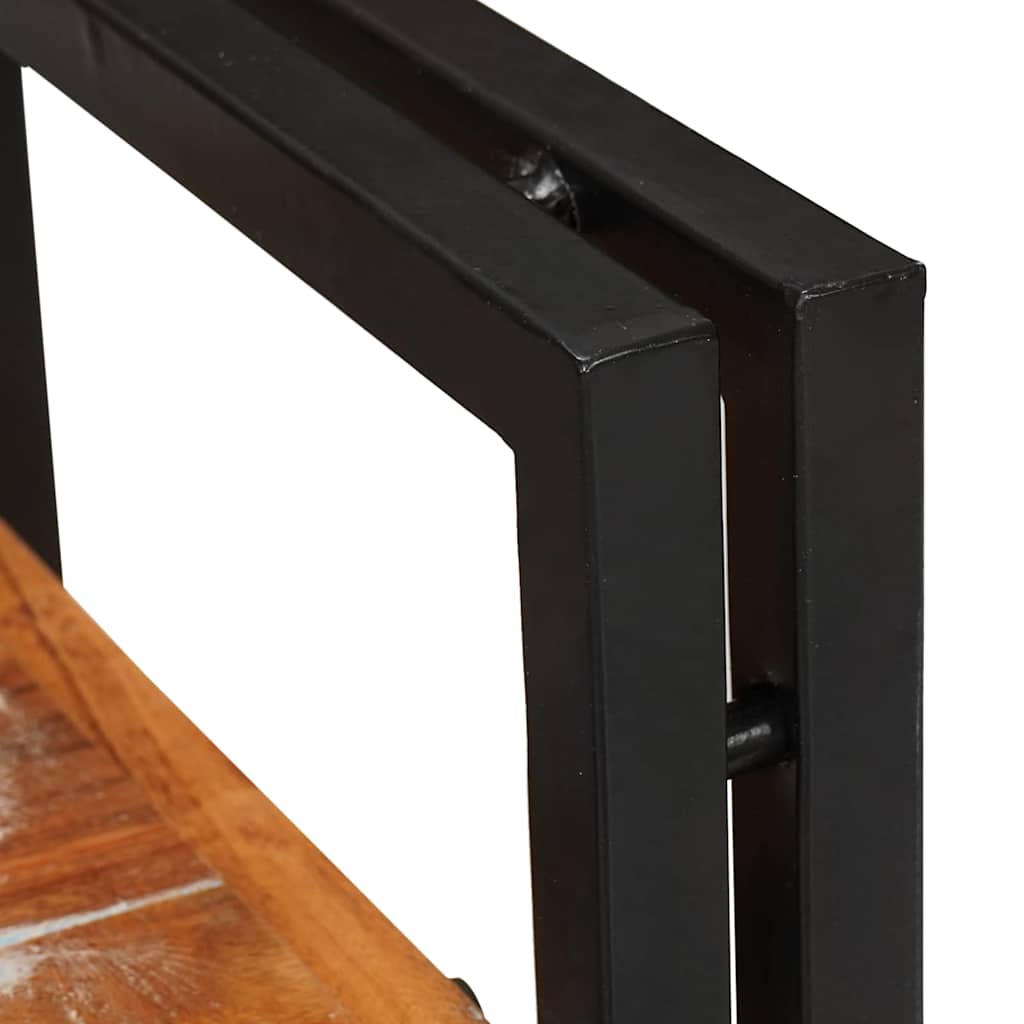 Comodino Marrone e Nero Legno massello di recupero