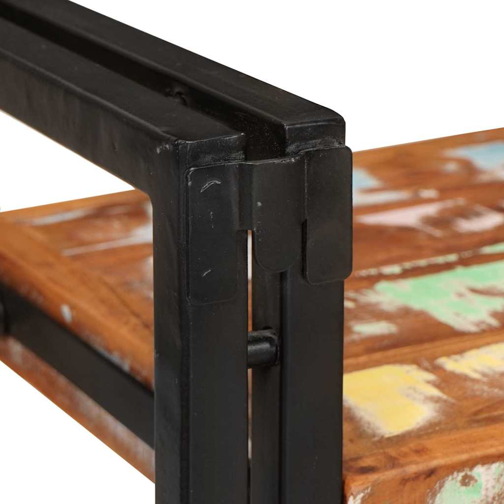 Comodino Marrone e Nero Legno massello di recupero