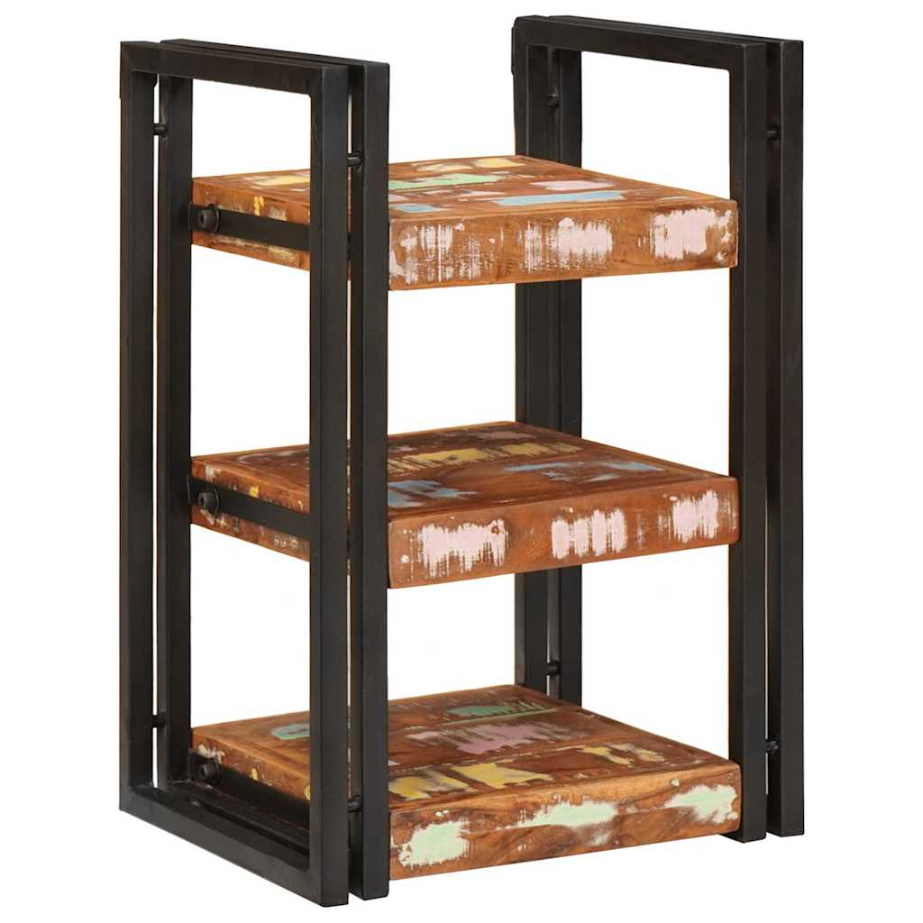 Comodino Marrone e Nero Legno massello di recupero