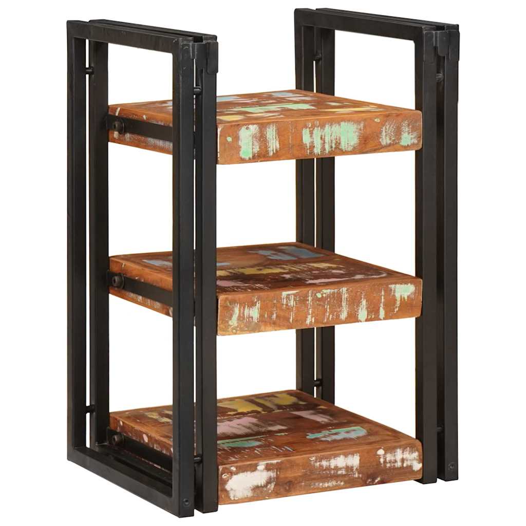 Comodino Marrone e Nero Legno massello di recupero