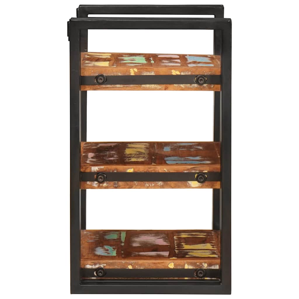 Comodino Marrone e Nero Legno massello di recupero