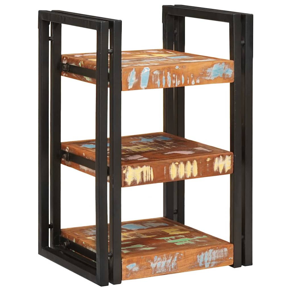 Comodino 2 pcs Marrone e Nero Legno massello di recupero