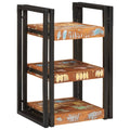 Comodino 2 pcs Marrone e Nero Legno massello di recupero