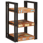 Comodino 2 pcs Marrone e Nero Legno massello di recupero