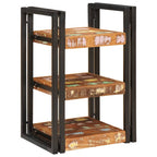 Comodino 2 pcs Marrone e Nero Legno massello di recupero
