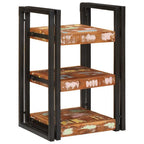 Comodino 2 pcs Marrone e Nero Legno massello di recupero