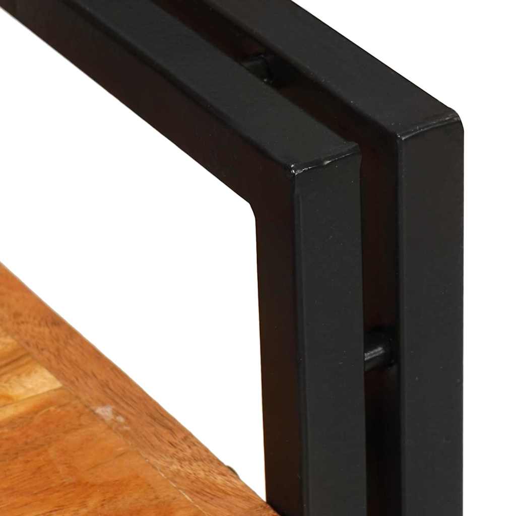Comodino 2 pcs Marrone e Nero Legno Massello di Acacia