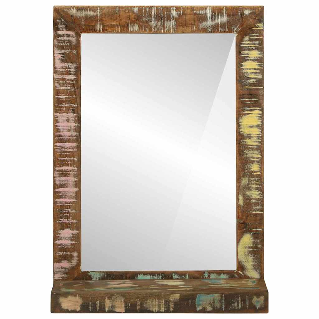 Specchio da bagno Marrone Legno Recuperato Massello