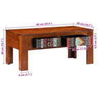 Tavolino da Salotto 90x50x40 cm in Legno Massello di Acacia