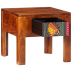 Comodino 40x40x36 cm in Legno Massello di Acacia