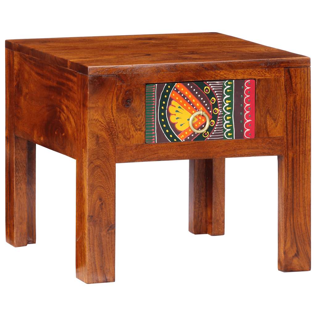 Comodino 40x40x36 cm in Legno Massello di Acacia
