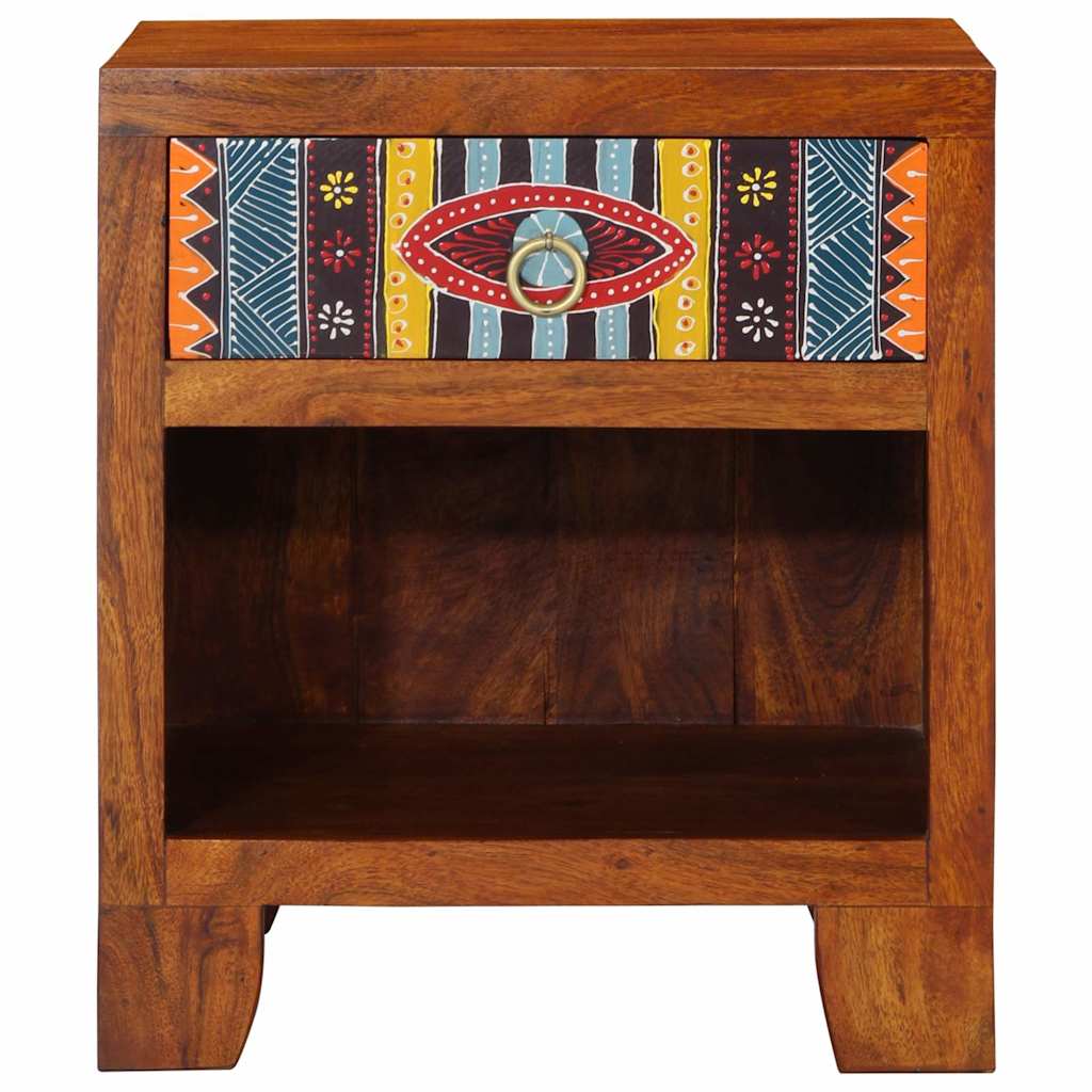 Comodino 40x35x45 cm in Legno Massello di Acacia