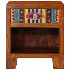 Comodino 40x35x45 cm in Legno Massello di Acacia