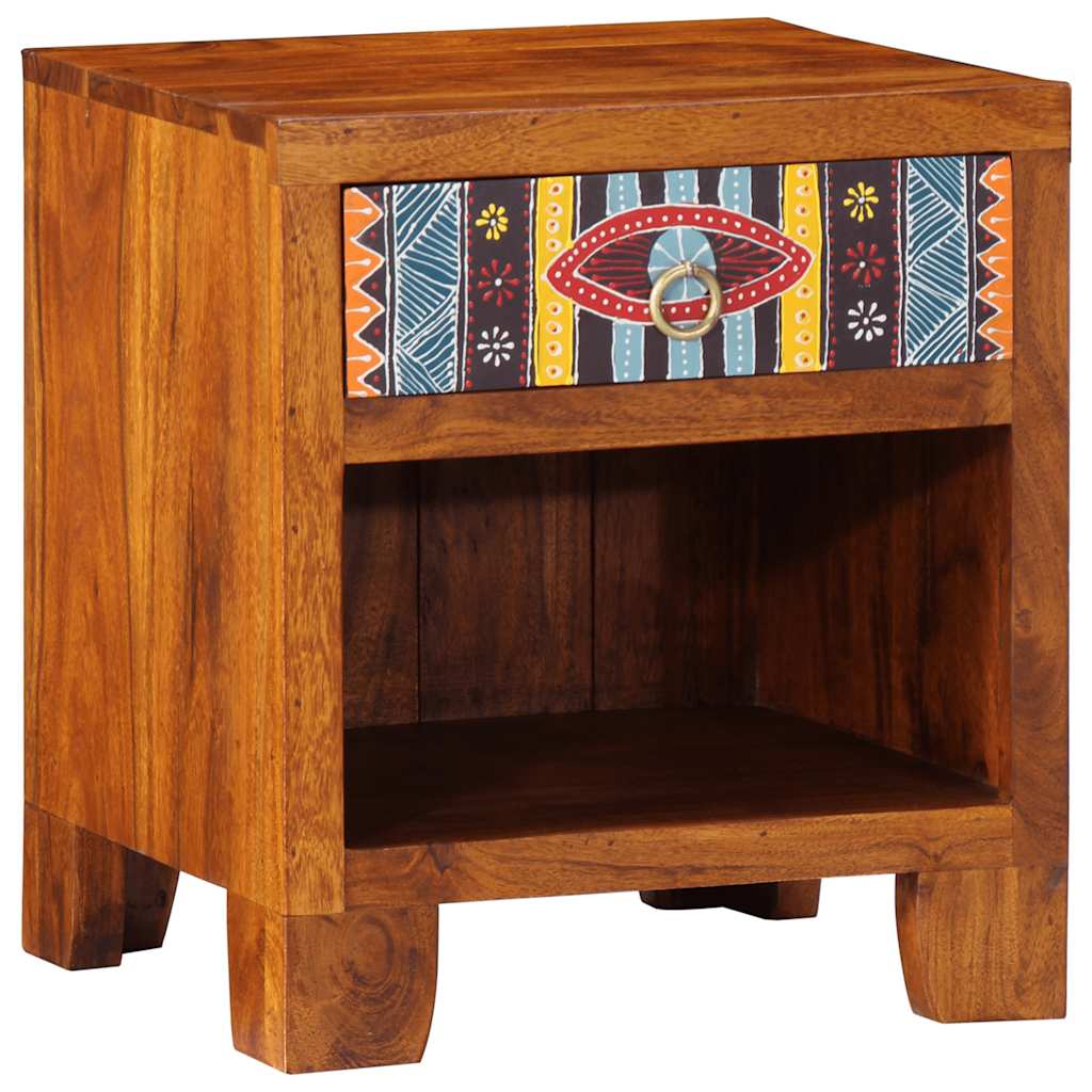 Comodino 40x35x45 cm in Legno Massello di Acacia