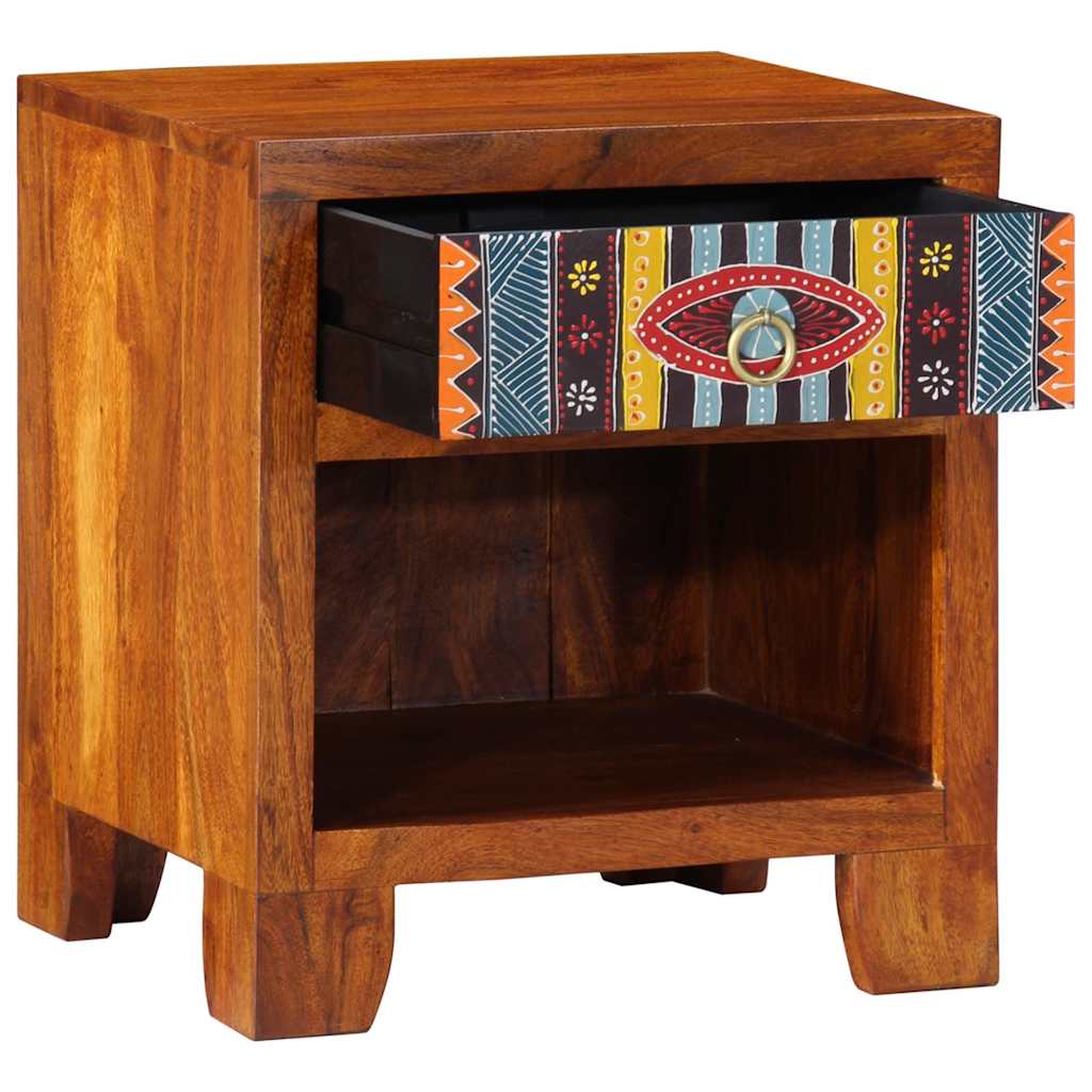 Comodino 40x35x45 cm in Legno Massello di Acacia