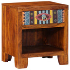 Comodino 40x35x45 cm in Legno Massello di Acacia