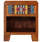 Comodini 2 pz 40x35x45 cm in Legno Massello di Acacia