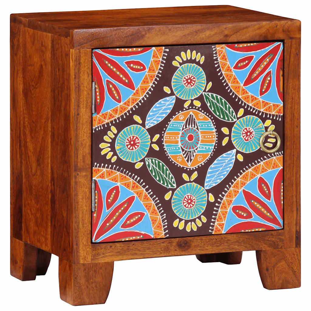 Comodino 40x30x45 cm in Legno Massello di Acacia