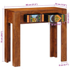 Tavolo Consolle 80x35x75 cm in Legno Massello di Acacia