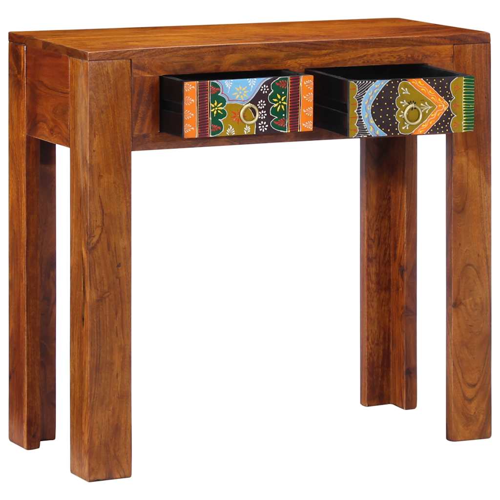 Tavolo Consolle 80x35x75 cm in Legno Massello di Acacia
