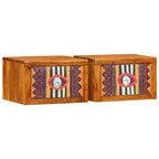 Armadio da Notte con cassetto 2 pcs Marrone 35 x 30 x 22 cm