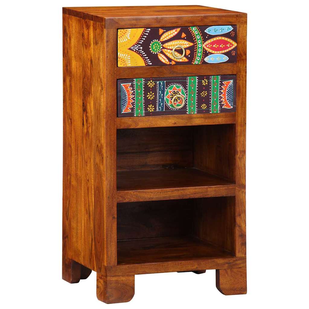 Tavolino Floreale con cassetto Marrone 40 x 35 x 75 cm
