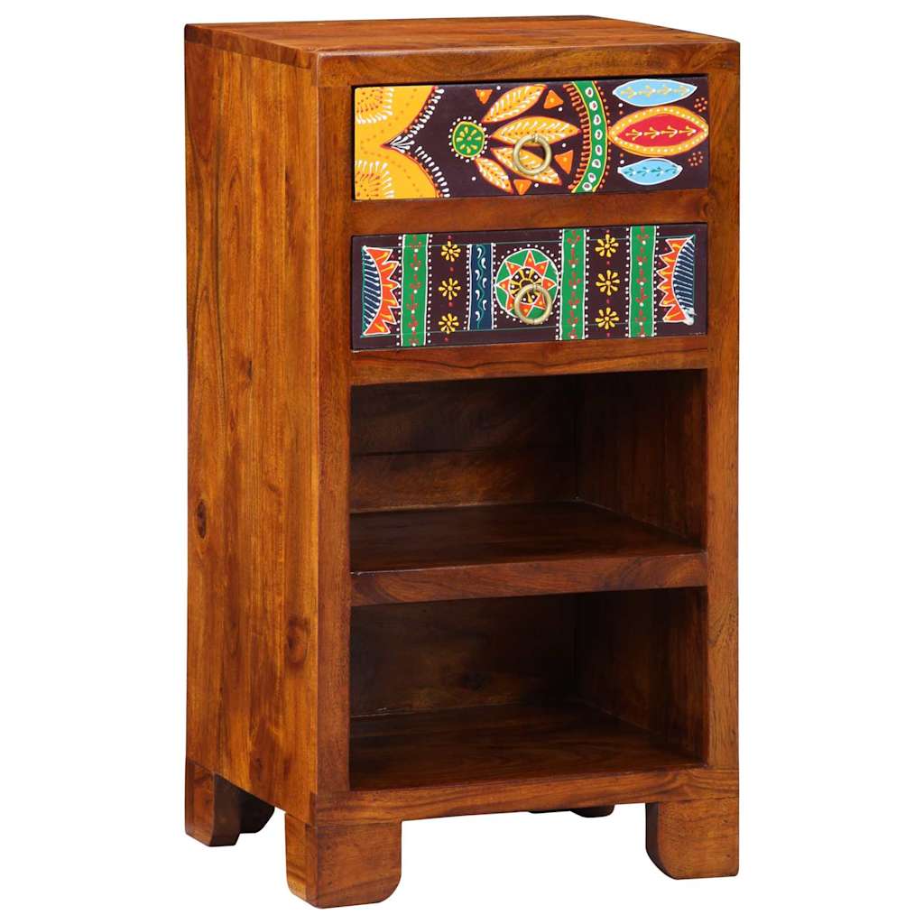 Tavolino Floreale con cassetto Marrone 40 x 35 x 75 cm