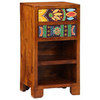 Tavolino Floreale con cassetto Marrone 40 x 35 x 75 cm